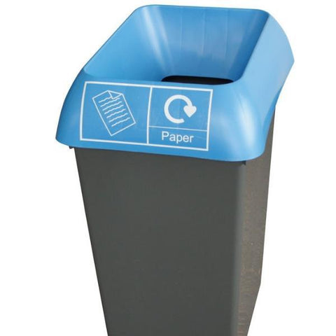 50L Recycling Bin with Blue Lid & Paper Logo - Honesty Sales U.K