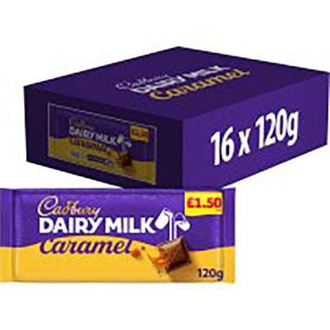 Cadbury Dairy Milk Caramel Chocolate Bar 120g (Case of 16)