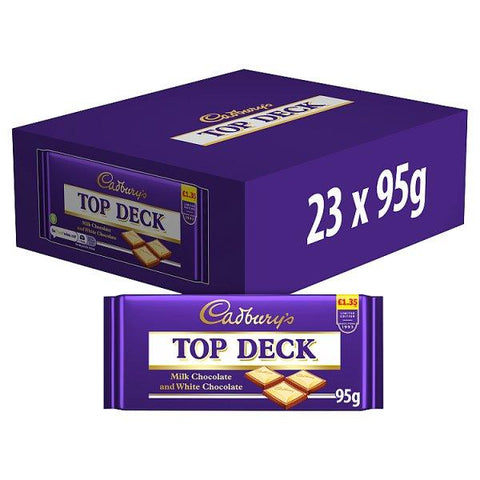 Cadbury's Limited Edition Top Deck Milk Chocolate and White Chocolate 95g (Case of 23)