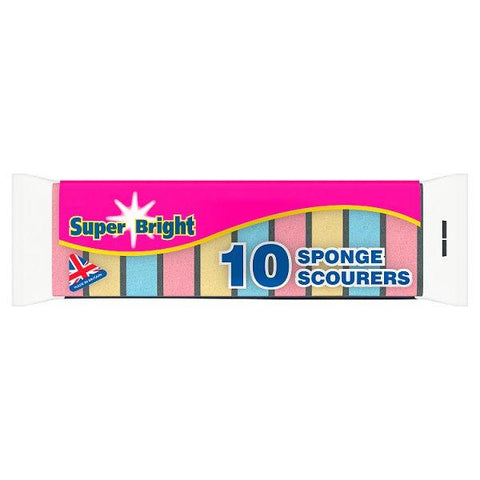 Super Bright 10 Sponge Scourers (Case of 8)