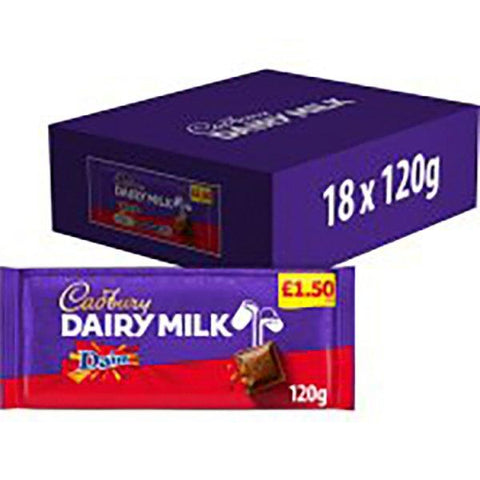 Cadbury Dairy Milk Daim Chocolate Bar 120g (Case of 18)