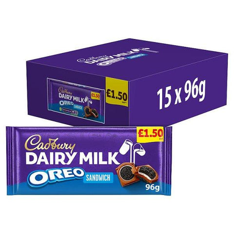 Cadbury Dairy Milk Oreo Sandwich 96g (Case of 15)