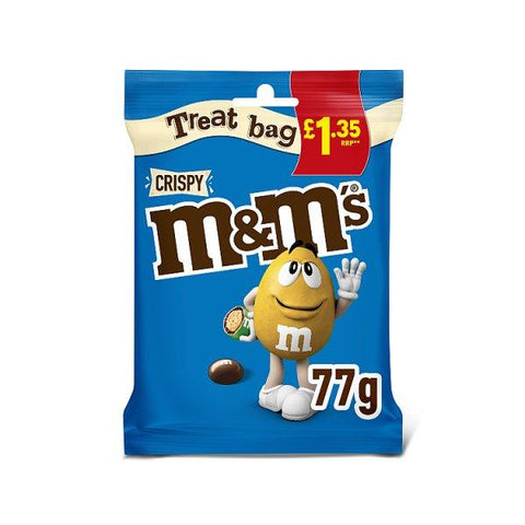 M&M's Crispy Milk Chocolate Bites Treat Bag 77g (Case of 16)