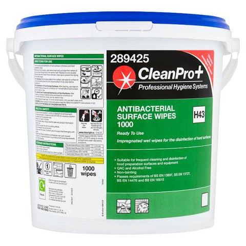 CleanPro+ Antibacterial Surface Wipes 1000 H43