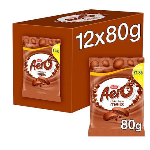 Aero Melts Milk Chocolate Sharing Bag 80g (Case of 12)