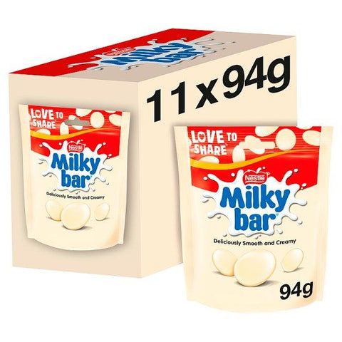 Milkybar Giant Buttons White Chocolate Sharing Bag 94g (Case of 11)