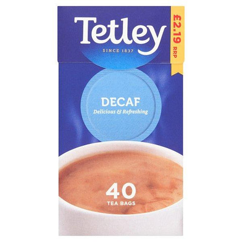 Tetley Decaf 40 Tea Bags 125g (Case of 6)