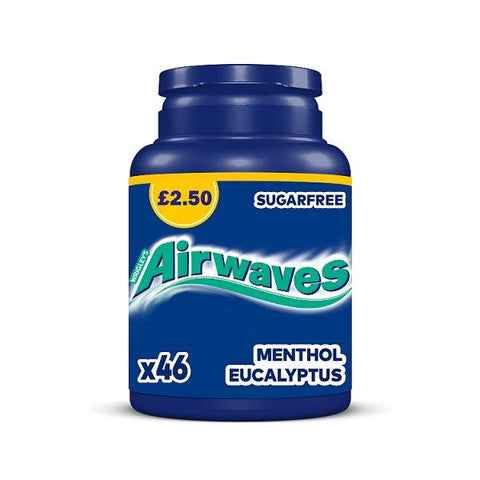 Airwaves Menthol & Eucalyptus Sugarfree Chewing Gum Bottle 46 Pieces (Case of 6)