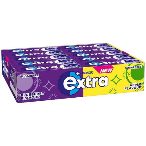 extra Apple & Blueberry Flavour Chewing Gum Mixed Case 30 x 10 Pieces