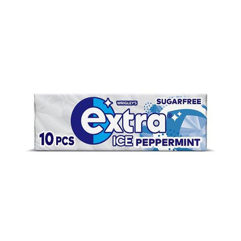 Extra Ice Peppermint Chewing Gum Sugar Free 10 Pieces (Case of 30)