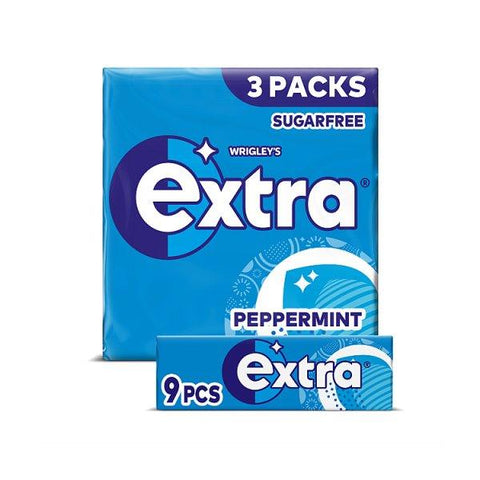 Extra Peppermint Sugarfree Chewing Gum Multipack 3x9 Pieces (Case of 60)