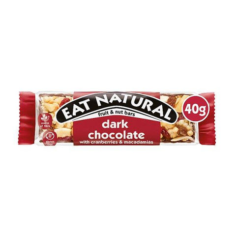 Eat Natural Dark Chocolate with Cranberries & Macadamias Fruit & Nut Bars 40g (Case of 144)