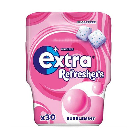 Extra Refreshers Bubblemint Sugar Free Chewing Gum Bottle 30 Pieces (Case of 6)