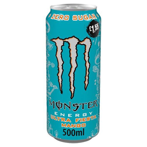 Monster Energy Drink Ultra Fiesta Mango Zero Sugar 12 x 500ml (Case of 12)