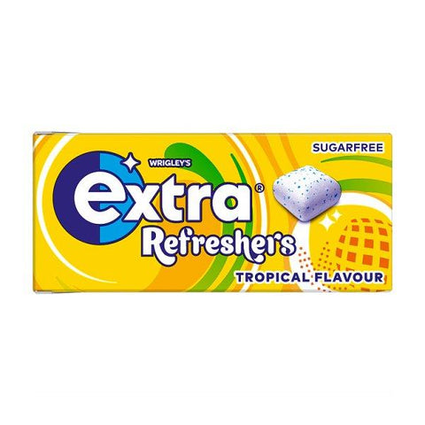 Extra Refreshers Tropical Flavour Sugarfree Chewing Gum Handy Box 7 Pieces (Case of 16)