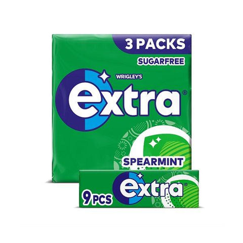 Extra Spearmint Sugarfree Chewing Gum Multipack 3x9 Pieces (Case of 60)