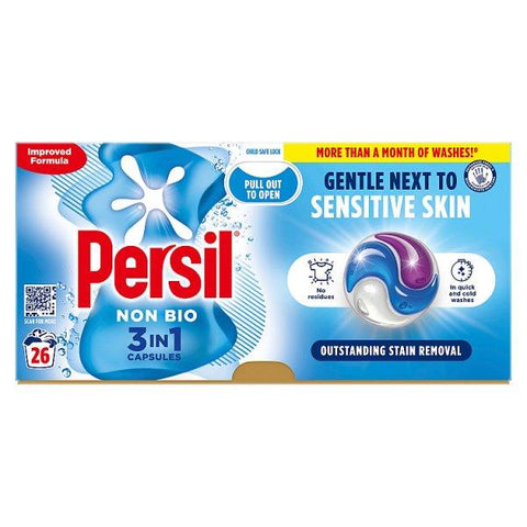 Persil 3 in 1 Washing Capsules Non Bio 26 washes (Case of 3)