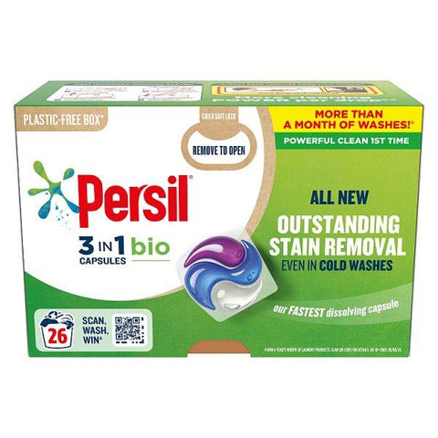 Persil 3 in 1 Washing Capsules Bio 26 Washes (Case of 3)