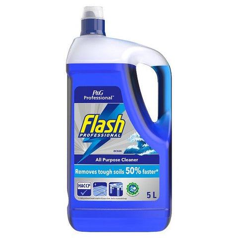 Flash Professional All Purpose Cleaner Ocean 5L, Removes tough soils 50% faster (Case of 2)