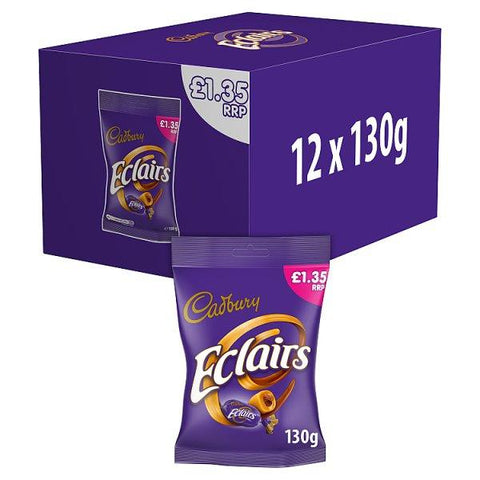 Cadbury Eclairs Chocolate Bag 130g (Case of 12)