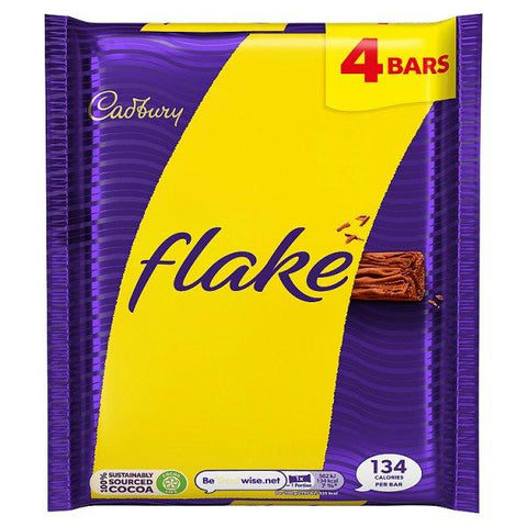 Cadbury Flake Chocolate Bar 4 Pack Multipack 102g (Case of 20)