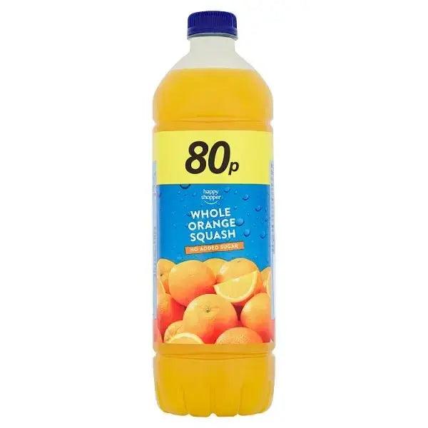 Happy Shopper No Added Sugar Whole Orange Squash 1 Litre (Case of 12) - Honesty Sales U.K