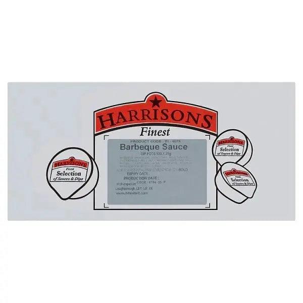 Harrisons Finest Barbeque Sauce Dip Pots 100 x 25g - Honesty Sales U.K