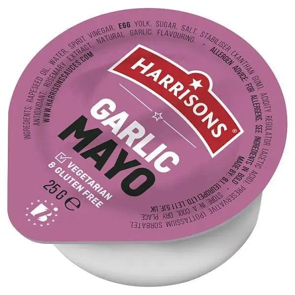 Harrisons Garlic Mayo Dip Pots 100 x 25g - Honesty Sales U.K