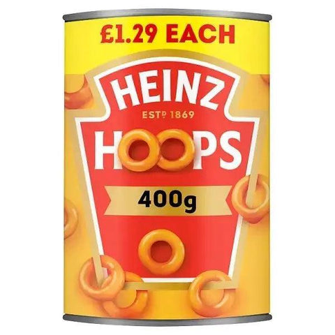 Heinz Hoops Shaped Pasta in a Juicy Tomato Sauce 400g (Case of 24) - Honesty Sales U.K