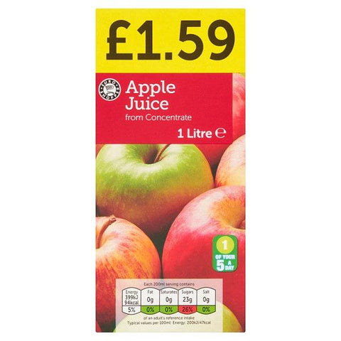 Euro Shopper Apple Juice 1 Litre (Case of 12) - Honesty Sales U.K