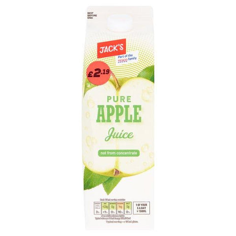 Jack's Pure Apple Juice not from Concentrate 1 Litre (Case of 6)