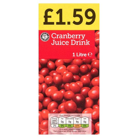 Euro Shopper Cranberry Juice Drink 1 Litre (Case of 12)