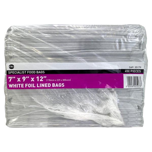 FyNite White Foil Lined Bags 7" x 9" x 12" 450 Pieces - Honesty Sales U.K