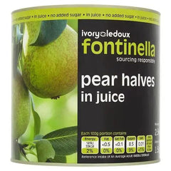 Ivory Ledoux Fontinella Pear Halves in Juice 2.5kg (Drained Weight 1.5kg) - Honesty Sales U.K