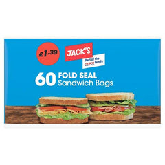Jack's 60 Fold Seal Sandwich Bags - 60pk - Honesty Sales U.K