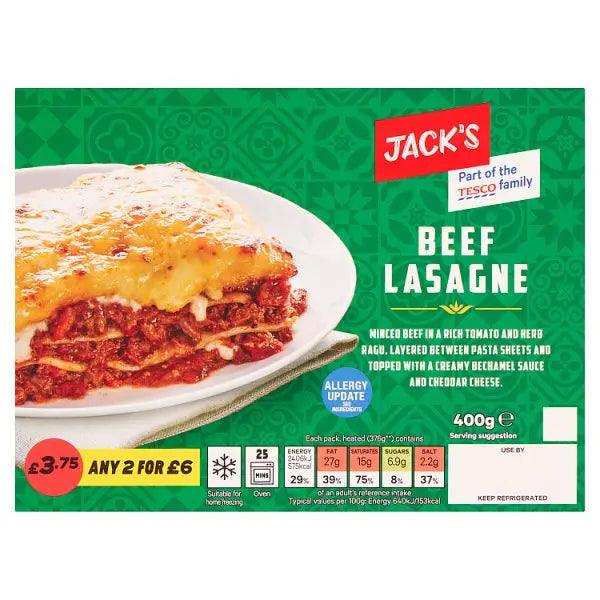 Jack's Beef Lasagne 400g - Honesty Sales U.K