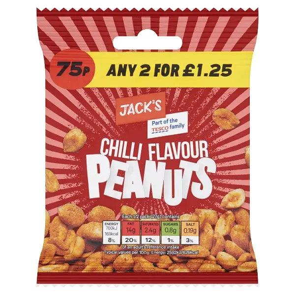 Jack's Chilli Flavour Peanuts 55g (Case of 24) - Honesty Sales U.K