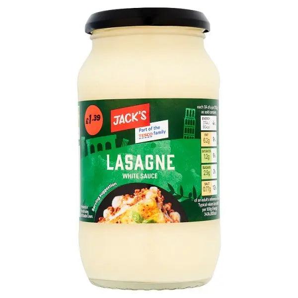 Jack's Lasagne White Sauce 440g Rich Flavor (Case of 6) - Honesty Sales U.K