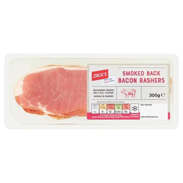 Jack's Smoked Back Bacon Rashers 300g - Honesty Sales U.K