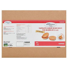 Jean Ducourtieux Tart Cases Straight Sided Sweet 72 x 44g (3.168 kg) (Case of 1) Jean Ducourtieux
