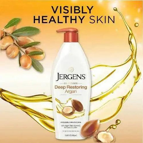 Jergens Deep Restoring Argan Oil Moisturizer, Soothing Body 16.8 oz - Honesty Sales U.K