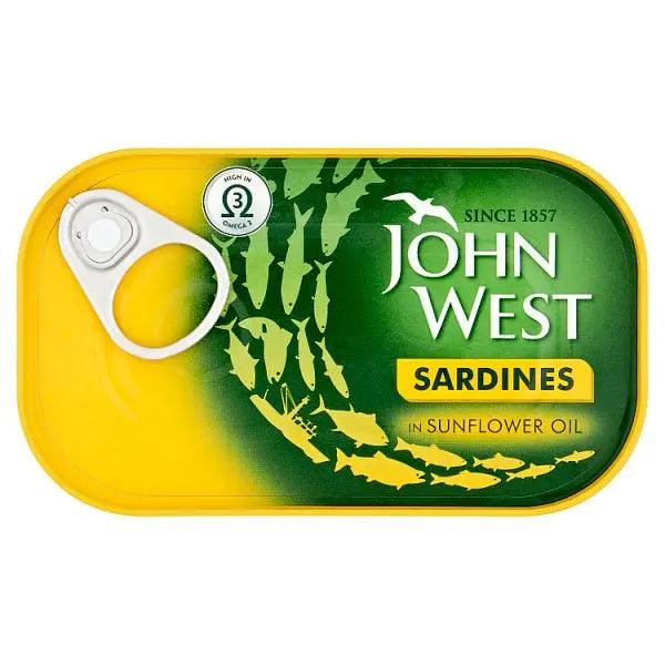 John West Sardines in Sunflower Oil 120g (Case of 12) - Honesty Sales U.K