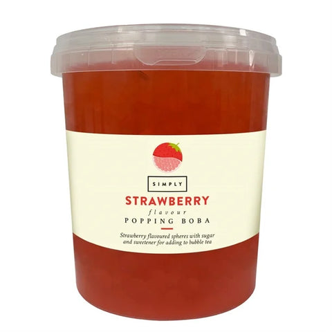 Strawberry Popping Boba 870g - Pack Of 4