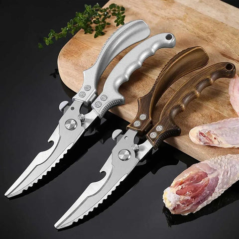 Kitchen Scissors Chicken Bone Kitchen Shears Duck Fish Cutting Stainless Steel Chicken Wings Fish Killing Knife Cooking Scissors - Honesty Sales U.K