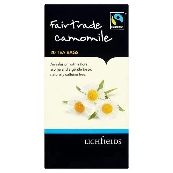 Lichfields Fairtrade Camomile 20 Tea Bags 30g - Honesty Sales U.K