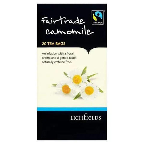 Lichfields Fairtrade Camomile 20 Tea Bags 30g - Honesty Sales U.K