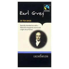 Lichfields Fairtrade Earl Grey 20 Tea Bags 40g - Honesty Sales U.K
