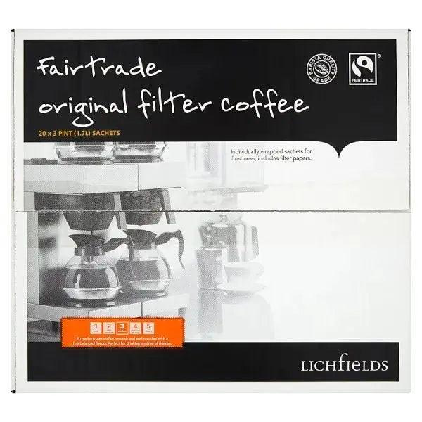 Lichfields Fairtrade Original Filter Coffee 20 x 65g - Honesty Sales U.K