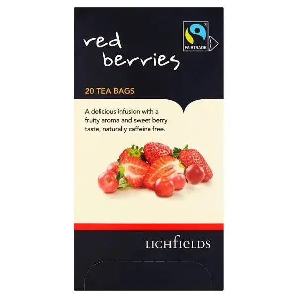 Lichfields Fairtrade Red Berries 20 Tea Bags 40g - Honesty Sales U.K
