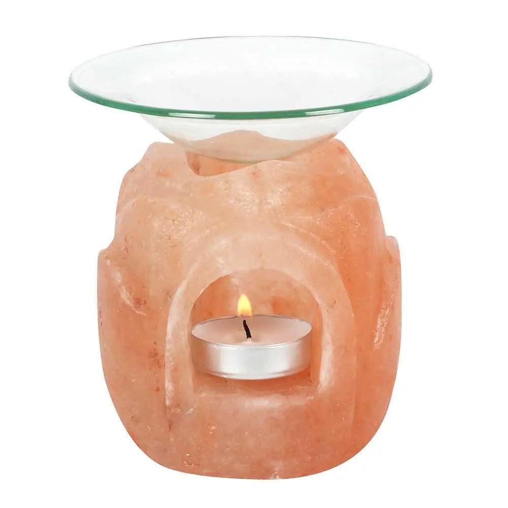 Lotus Flower Shaped Himalayan Salt Oil Burner - Honesty Sales U.K